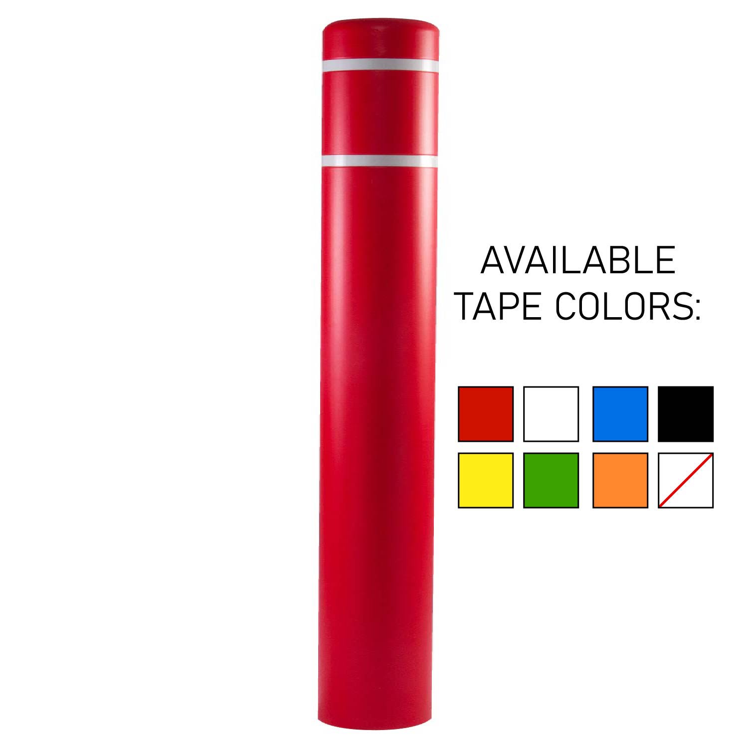 12 3/4 Inch 60" Post Guard Top Bollard Cover w/Stripes