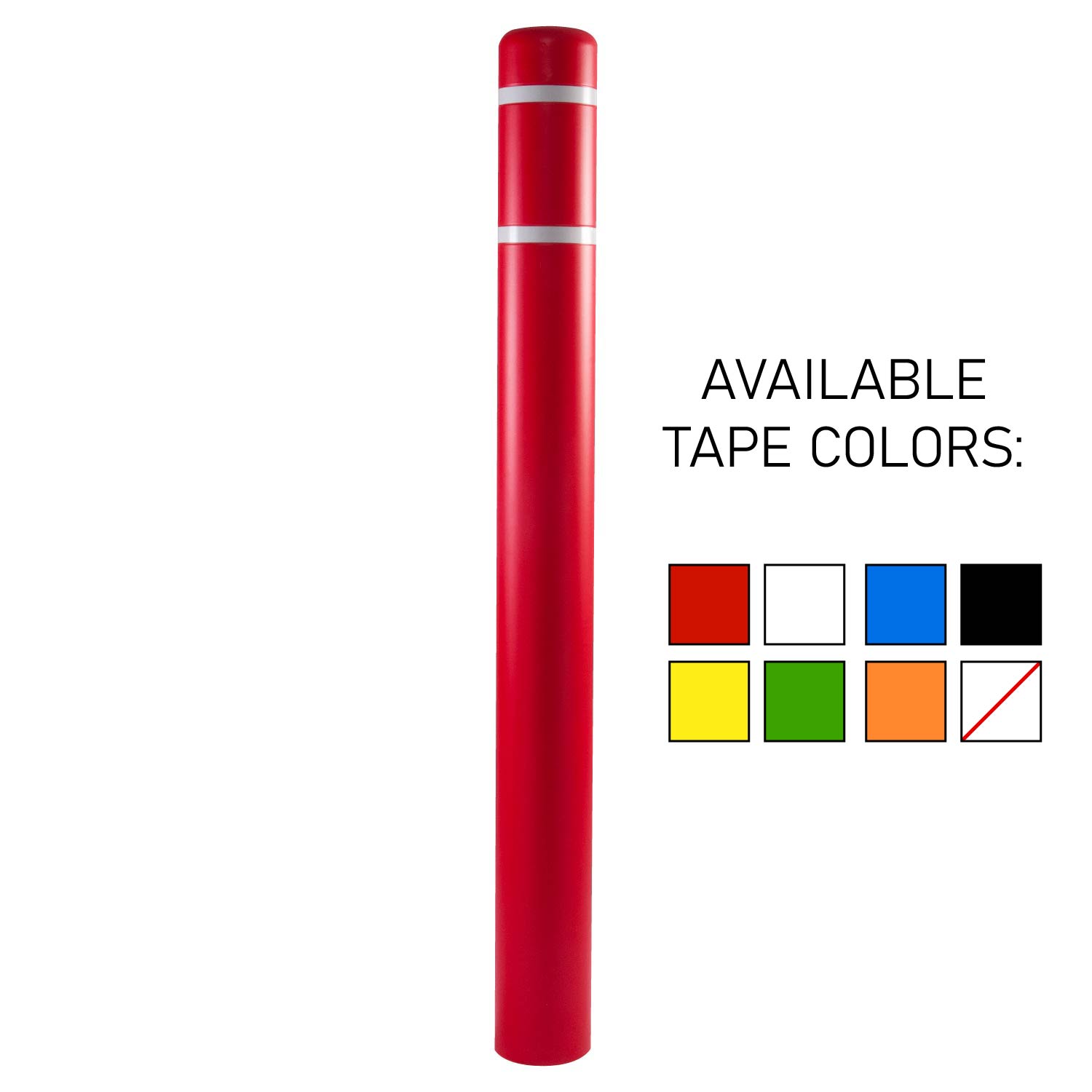 8 7/8 Inch 72" Post Guard Top Bollard Cover w/Stripes