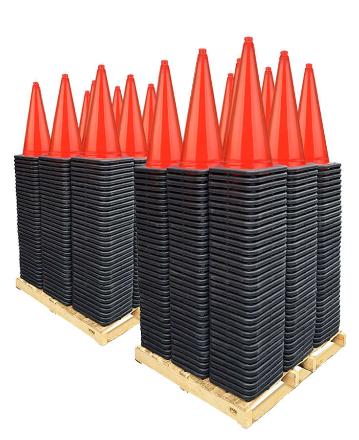Two Pallets of 28" Orange Traffic Cones, 7lb base