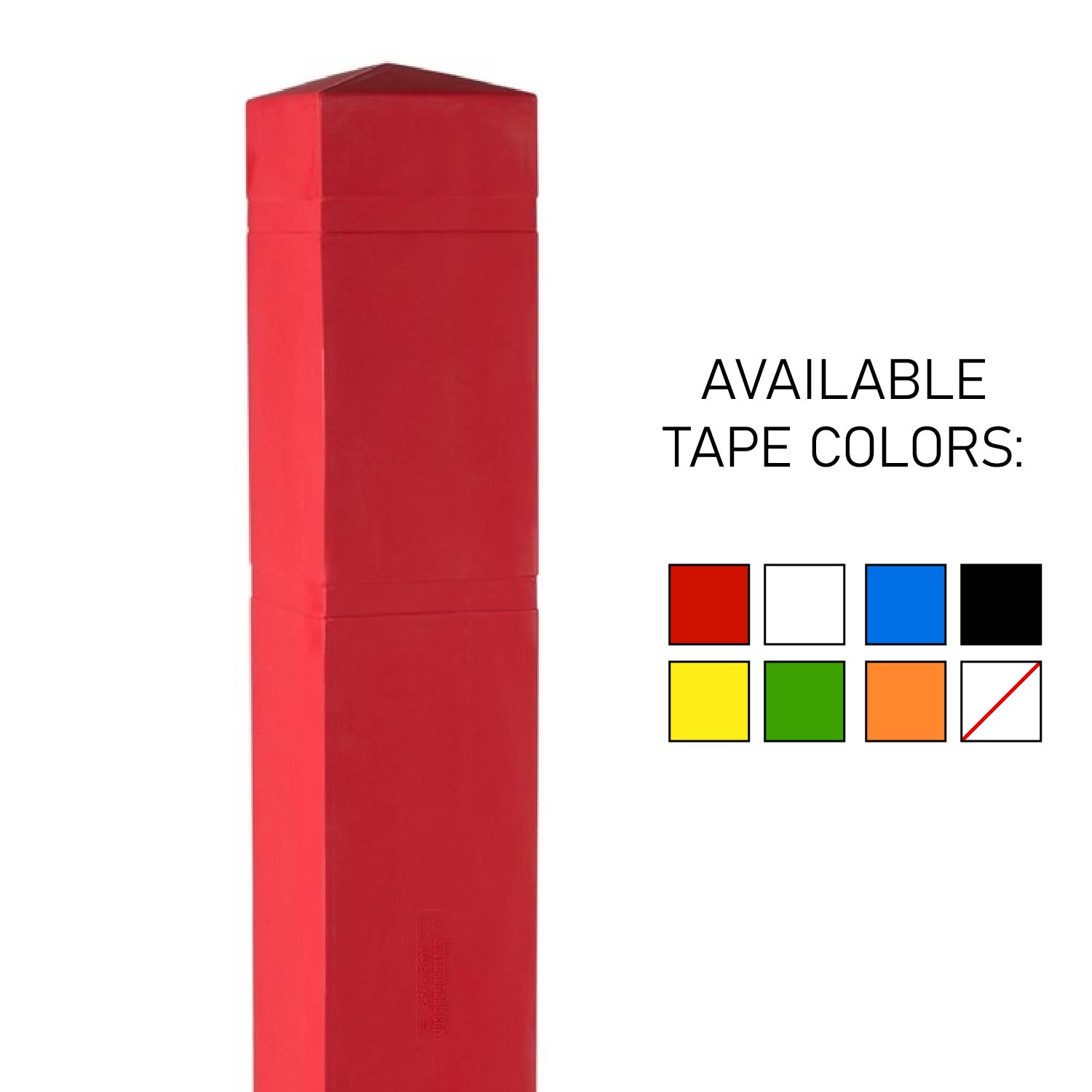 4.5 Inch Square Post Guard Top Bollard Cover w/Stripes