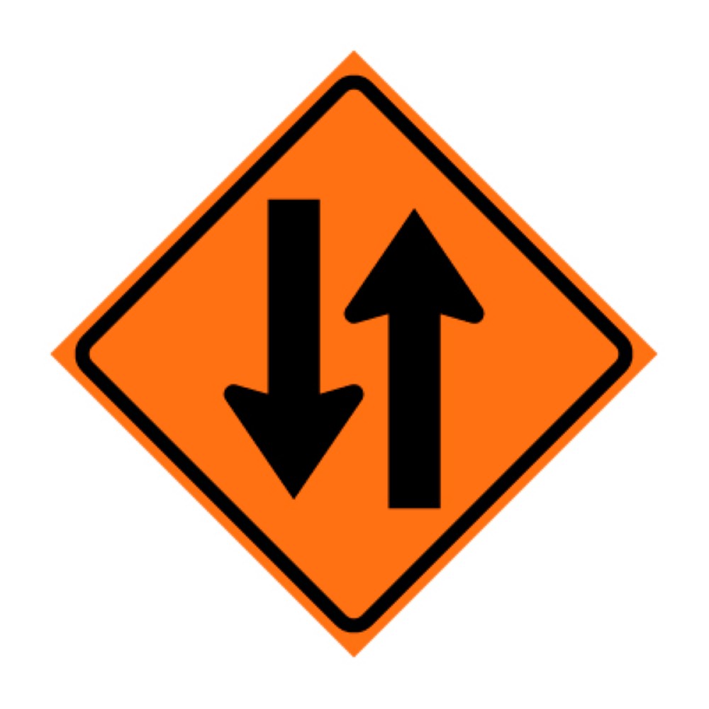 Two Way Traffic Symbol Roll-Up Traffic Sign