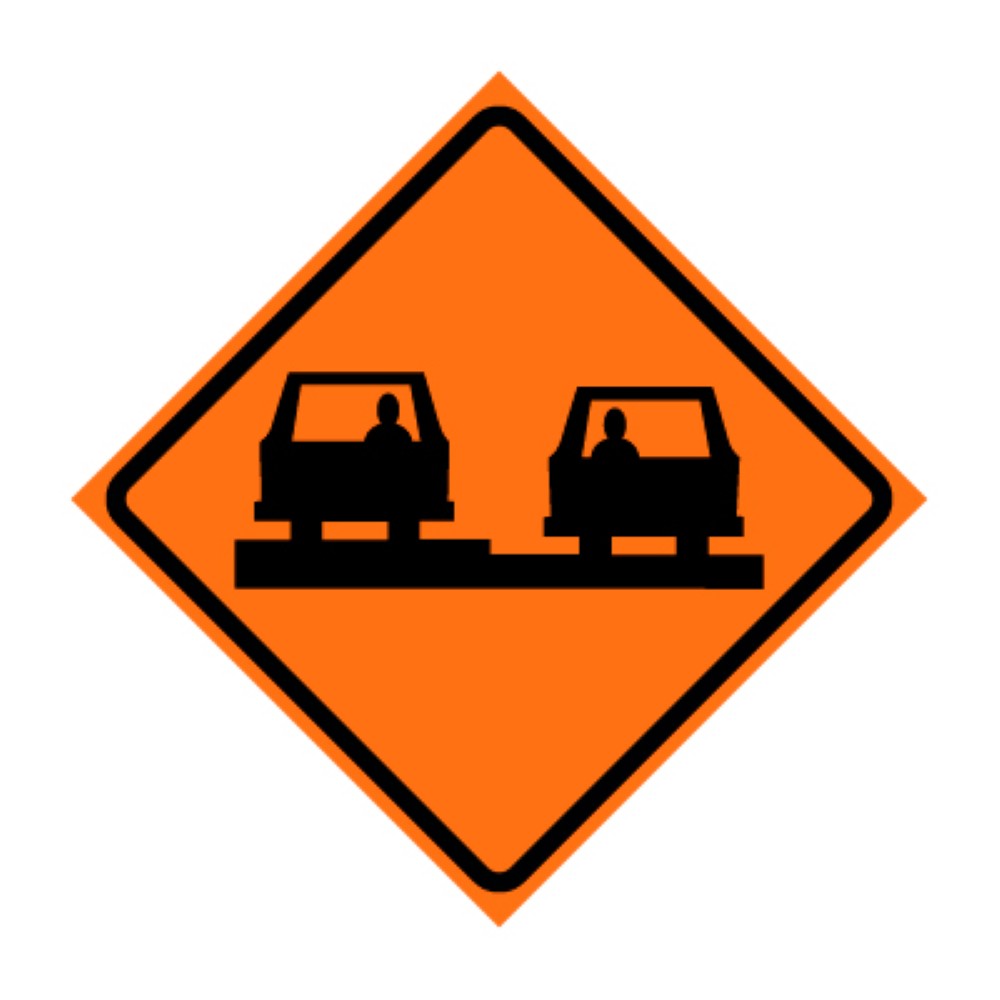 Uneven Pavement Symbol Roll-Up Traffic Sign