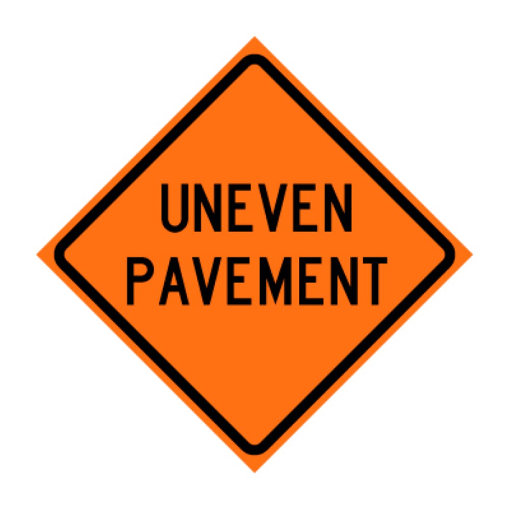 Uneven Pavement Roll-Up Traffic Sign