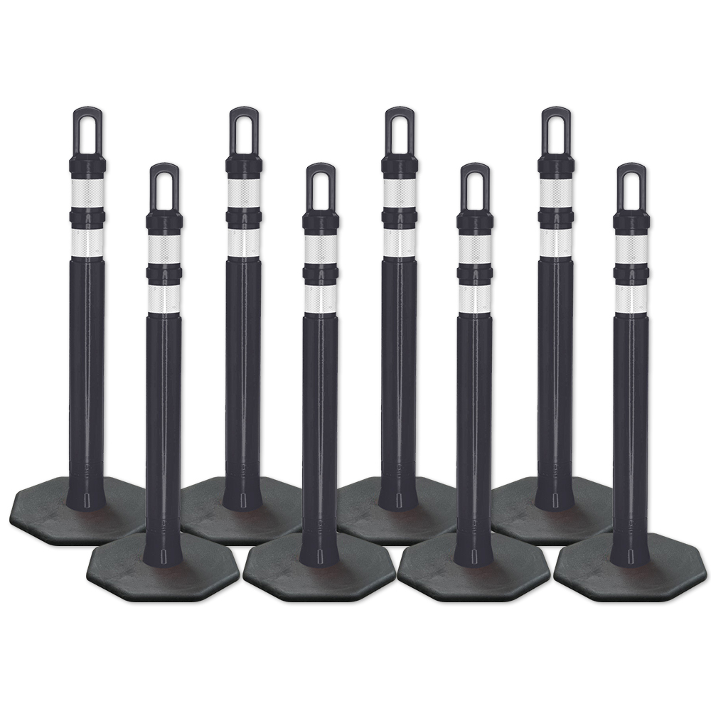 Arch-Looper Premium 42" Black Delineator Post w/Base Pack of 400