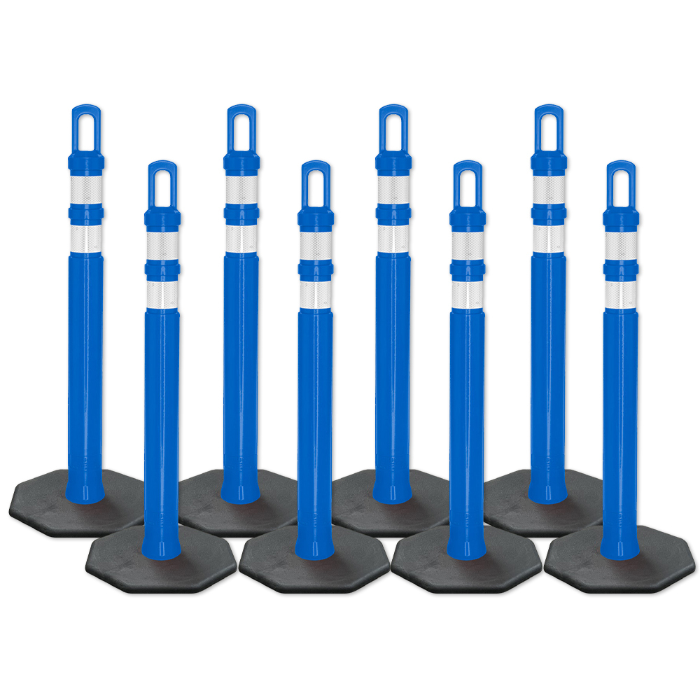 Arch-Looper Premium 42" Blue Delineator Post w/Base Pack of 400