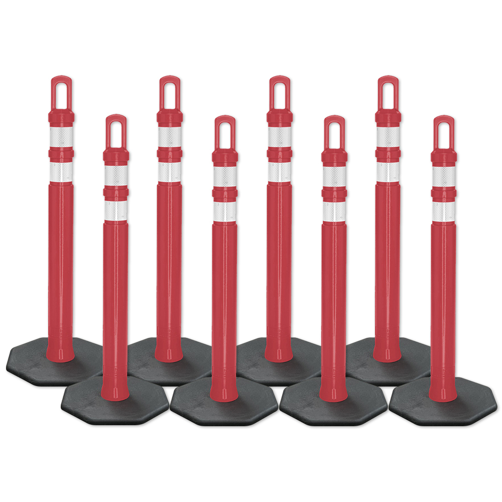 Arch-Looper Premium 42" Red Delineator Post w/Base Pack of 400