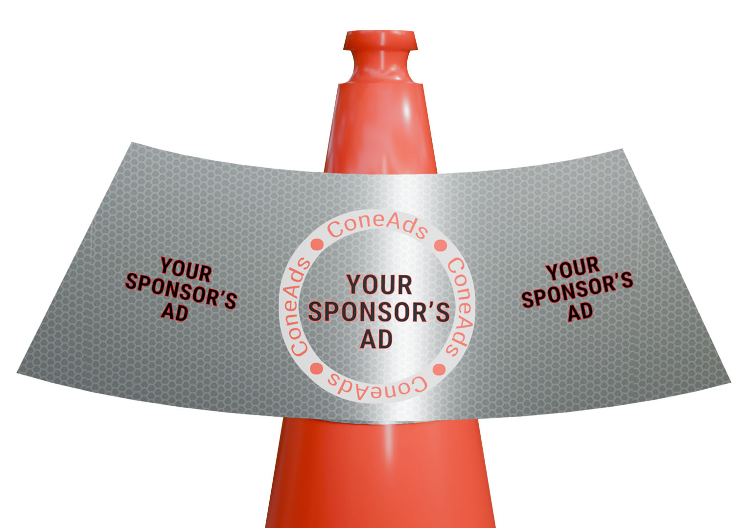 ConeAds Custom 6" Cone Collar Sleeve for 28" Traffic Cones - 1000 Pack