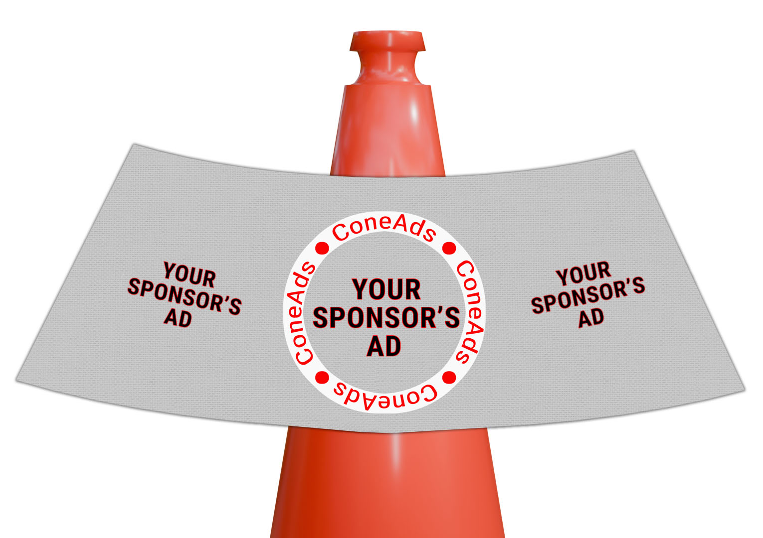 ConeAds Custom 6" Cone Collar Sleeve for 36" Traffic Cones