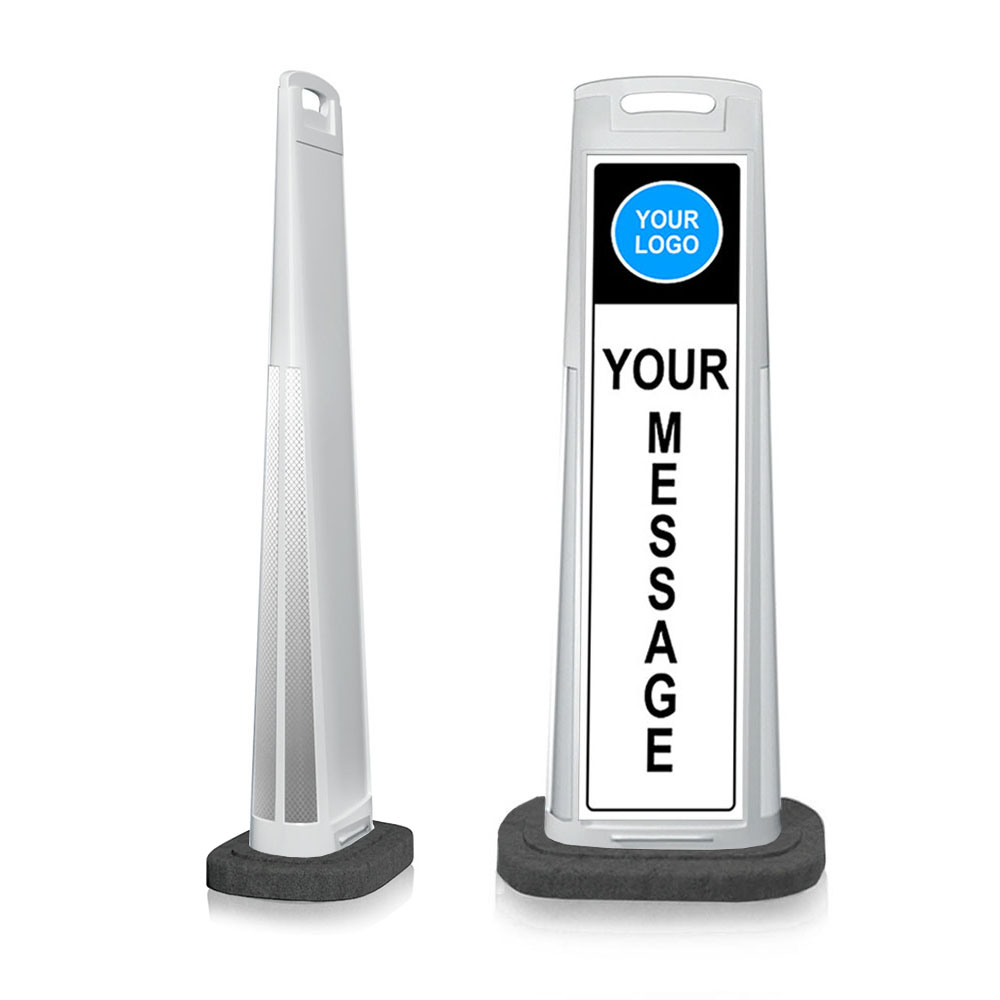 Lux SparkleEdge White Sign with Custom Artwork & Base