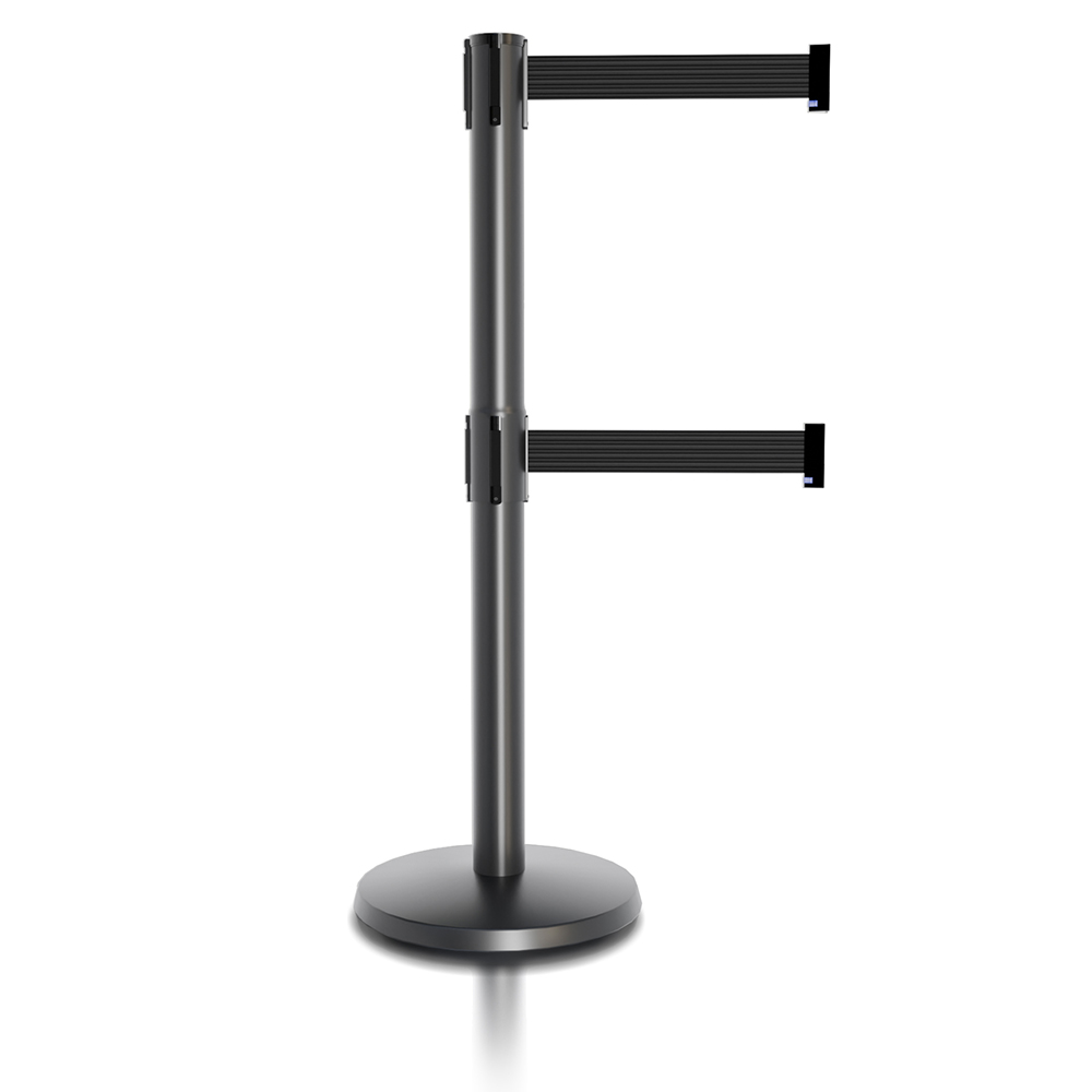 Pro Series Dual Line 10' Retractable Belt Stanchion 