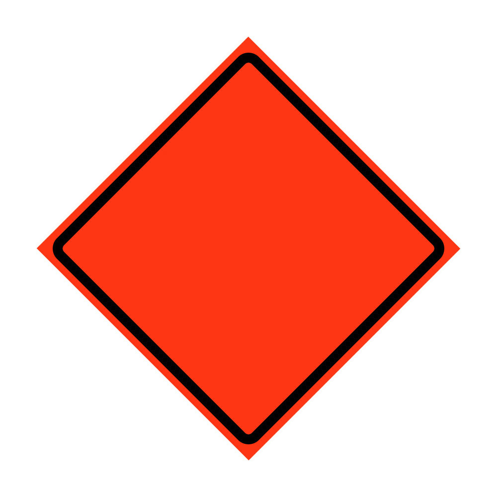 36" x 36" Roll Up Traffic Sign and Heavy Duty Cross Brace - Custom/Blank
