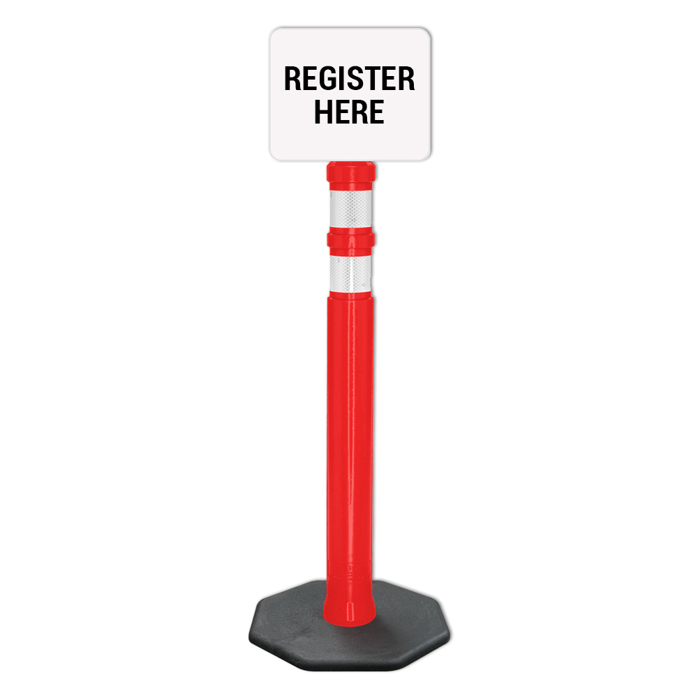 Delineator Post w/8 lbs Base - Register Here