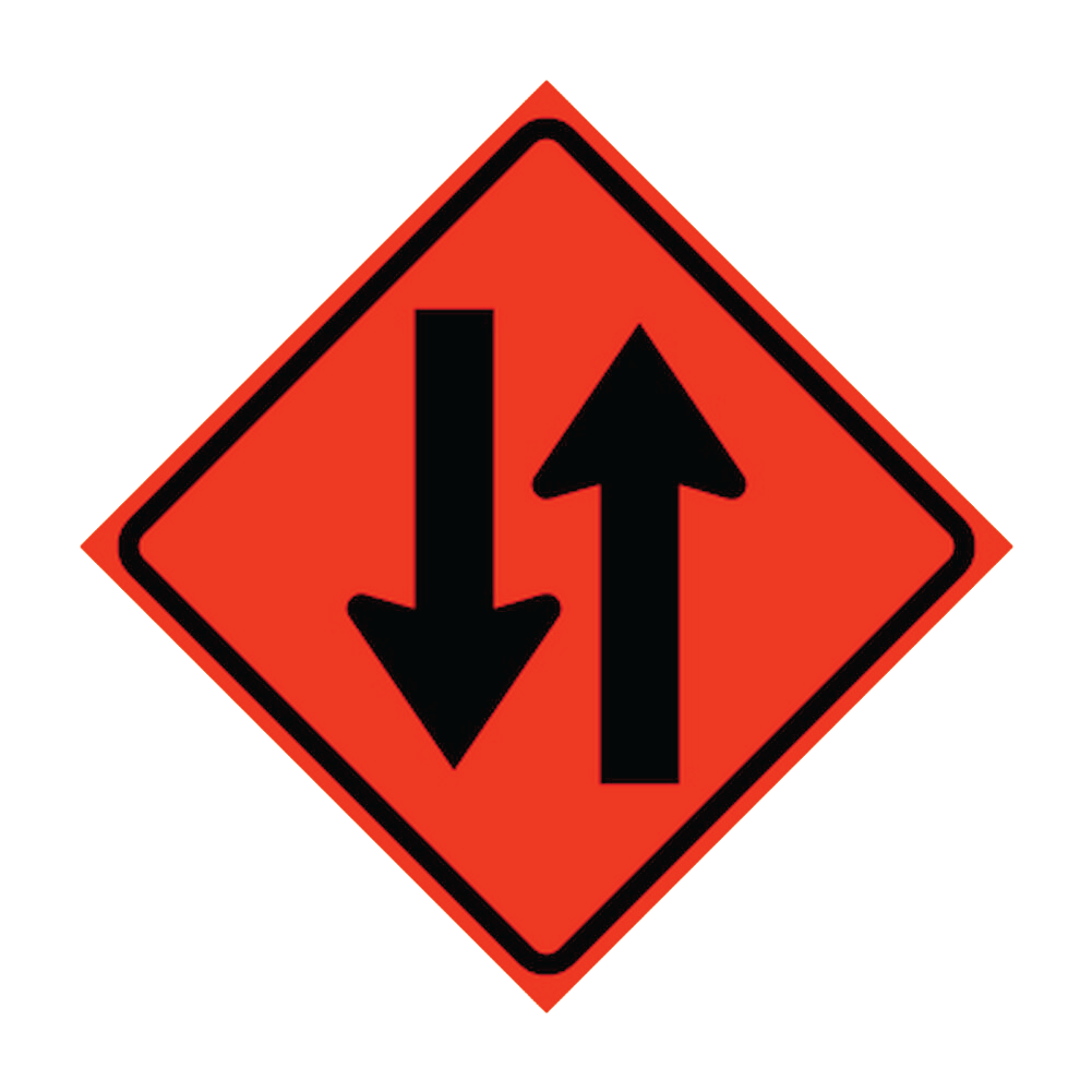 Two Way Traffic Symbol Roll-Up Traffic Sign