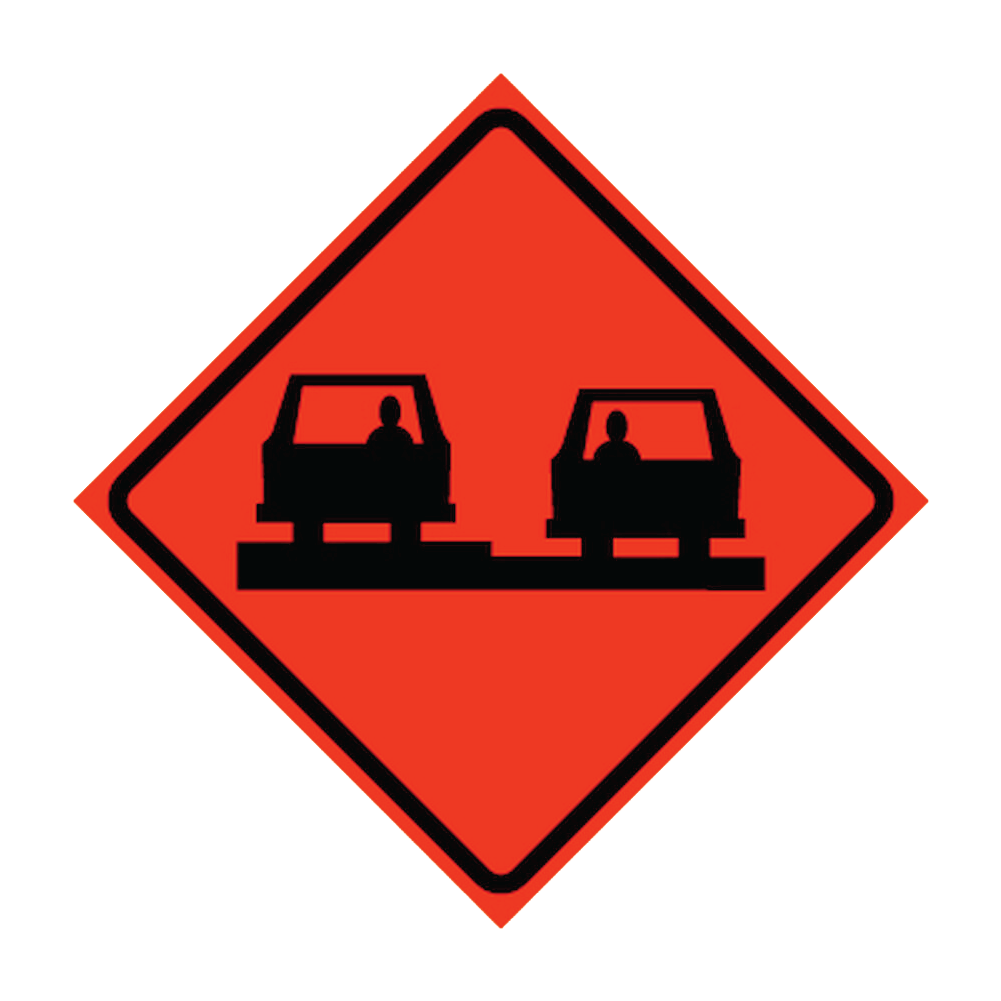 Uneven Pavement Symbol Roll-Up Traffic Sign