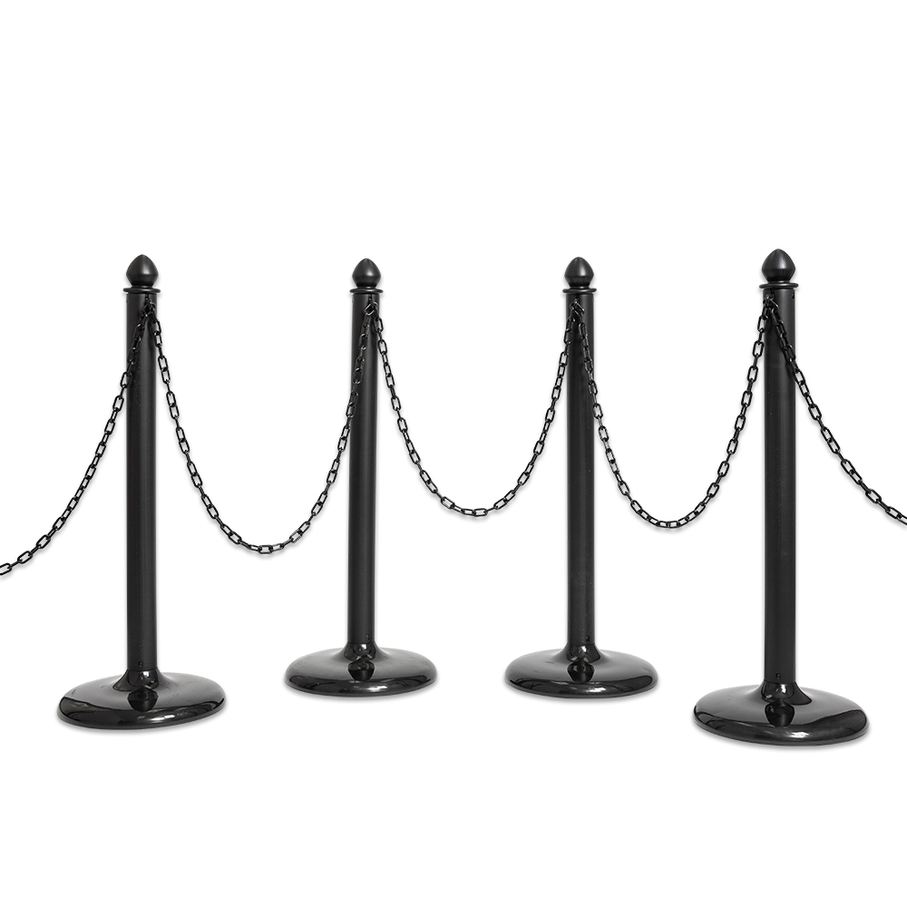 Plastic Post and Chain Kit - 4 Posts - 32' Plastic Chain
