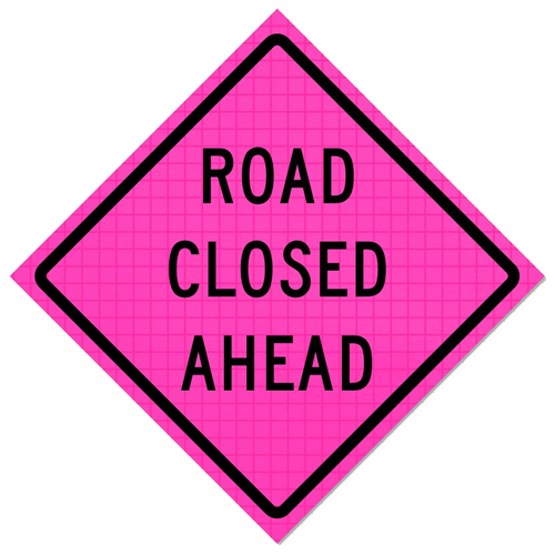 Pre-printed roll-up sign from Traffic Cones For Less