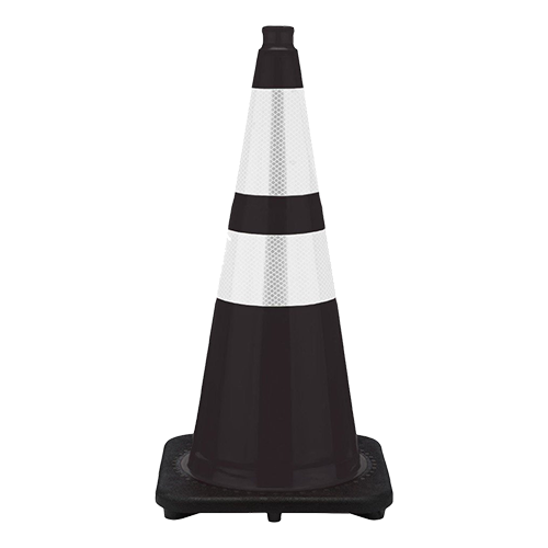 28 inch black traffic cone from Traffic Cones For Less