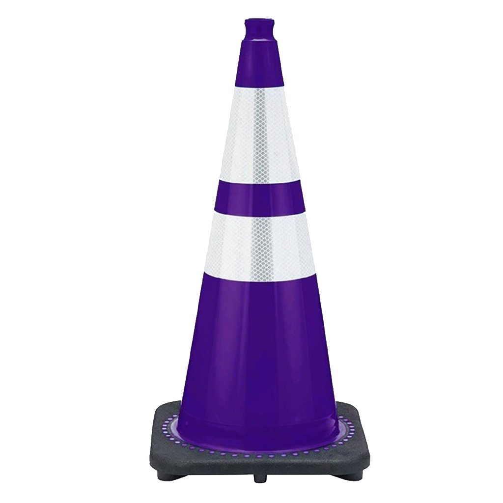 28 inch purple traffic cone from Traffic Cones For Less