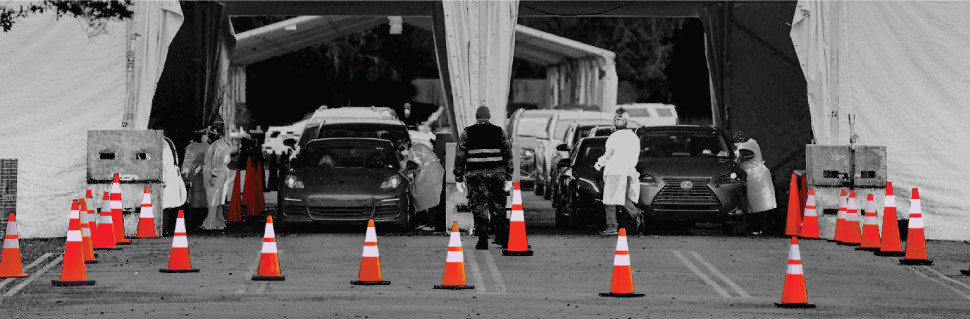 Drive thru testing site.